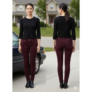 Banana Republic Corduroy Skinny Pants 26/2P Purple Fig Low Rise